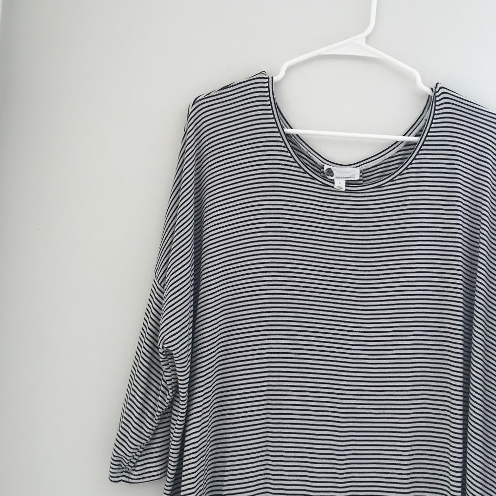 Oversized Black&White Stripe Tunic Anthropologie